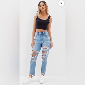 American Eagle Ripped Mom Jean